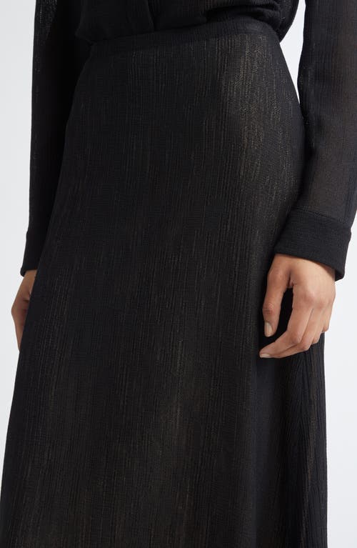 Partow Bia Semisheer Mesh Midi Skirt In Black