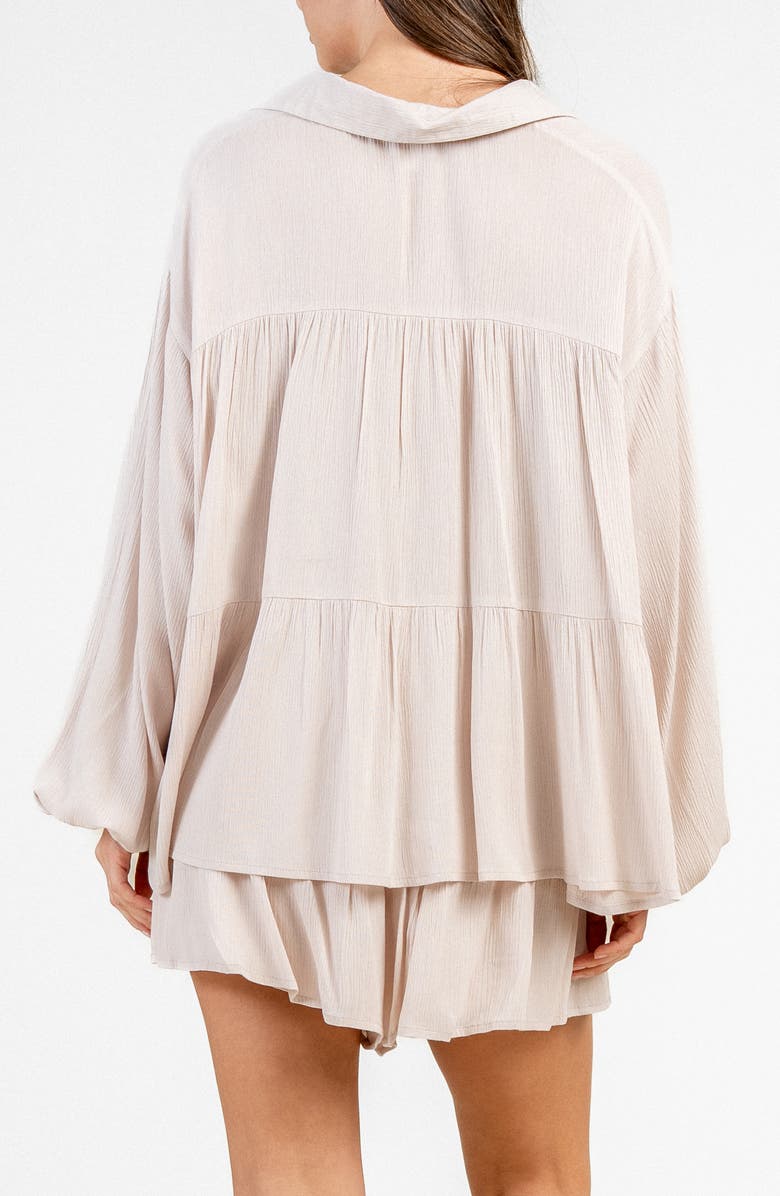 Beivy Tiered Button-Up Shirt, Alternate, color, Natural