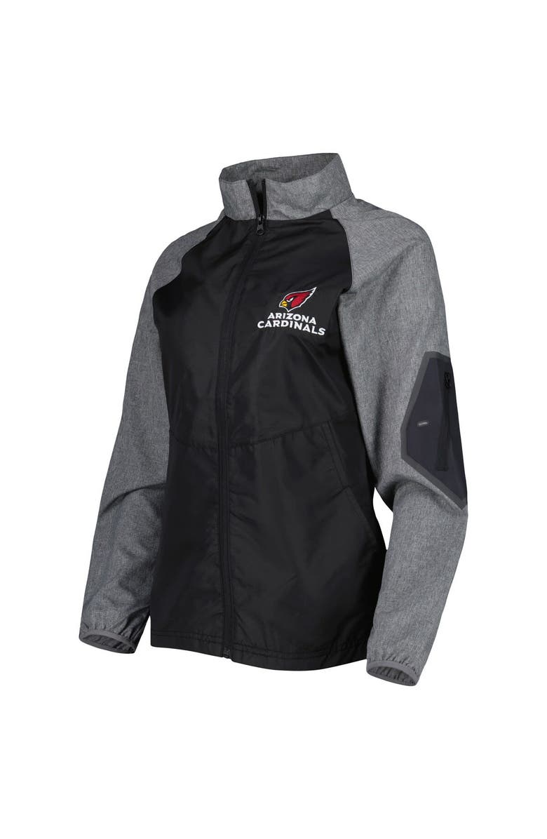 DUNBROOKE Women's Dunbrooke Black/Gray Arizona Cardinals Hurricane Raglan Full-Zip Windbreaker, Alternate, color, Black
