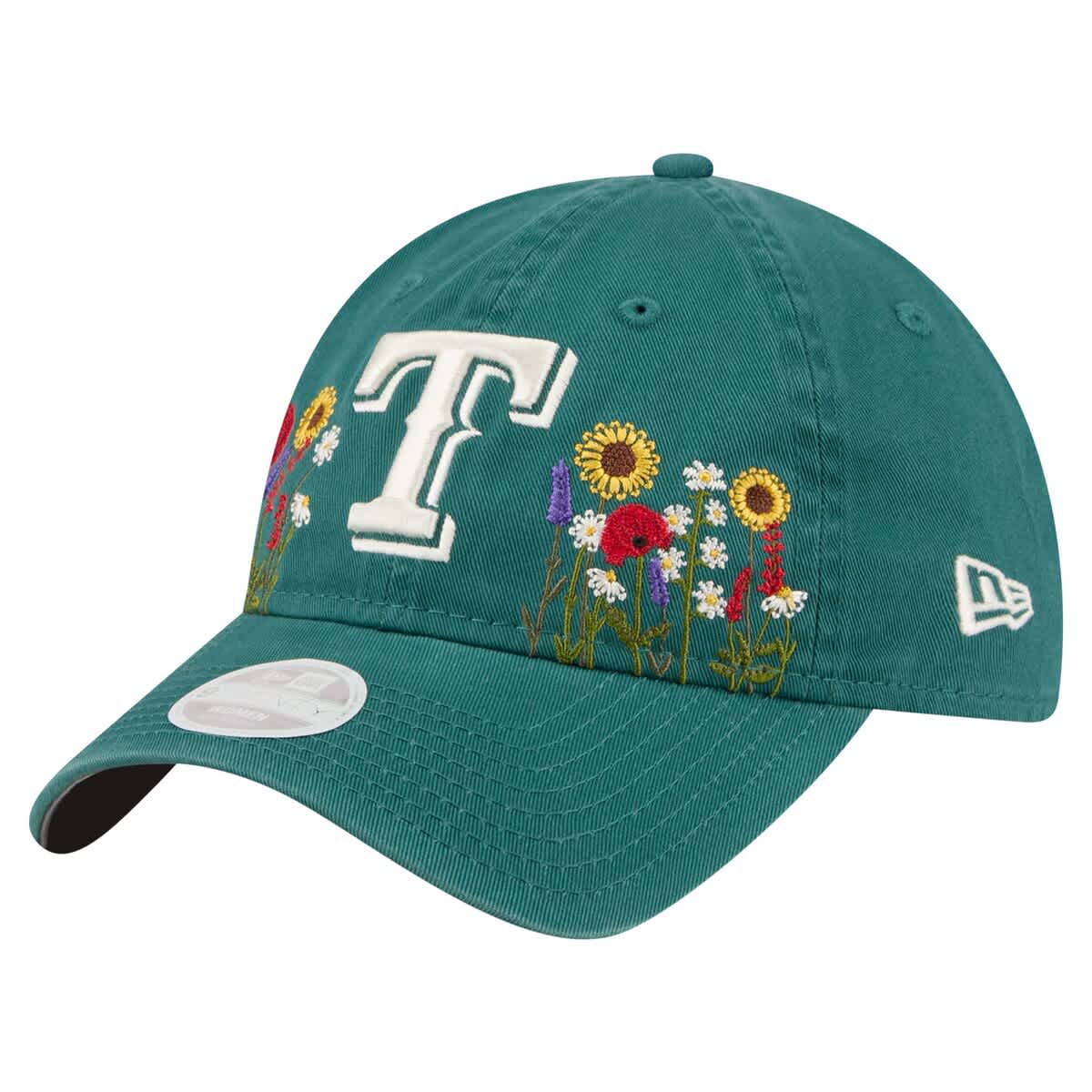 Women's New Era Dark Green Texas Rangers Floral Stitch 9TWENTY