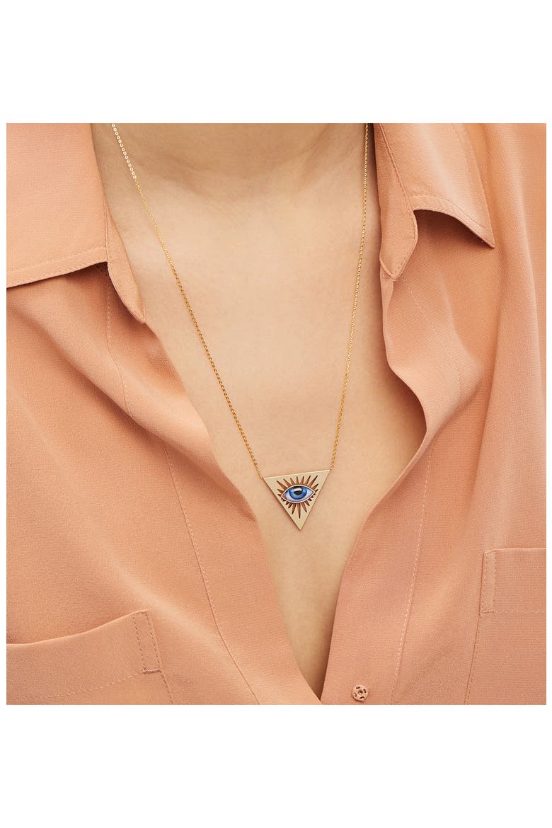 Isida Petite Pendant Necklace, Alternate, color, BLUE
