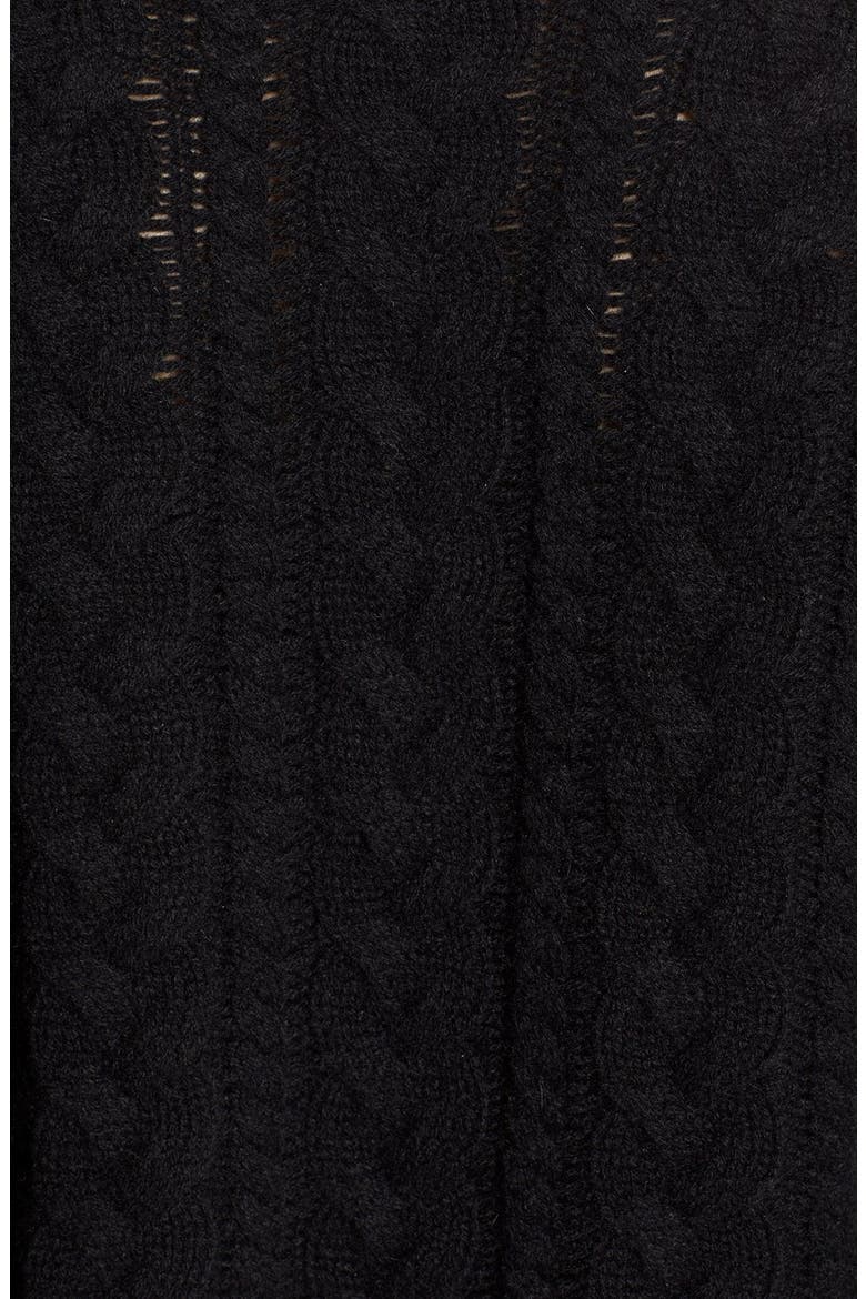 Cable Cashmere Sweater, Alternate, color, BLACK