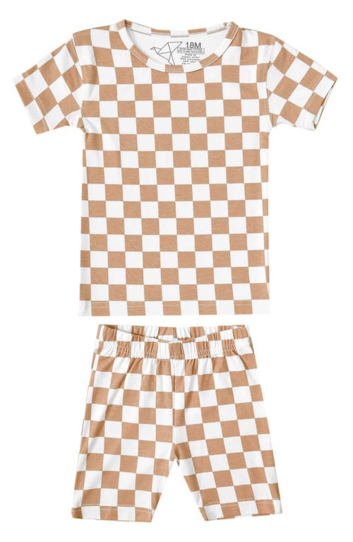 Copper Pearl Rad Fitted Two-Piece Short Pajamas in Brown Overflow 