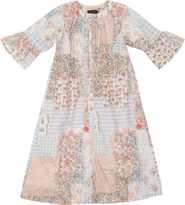 Seal Girls Patchwork Print Cotton Robe