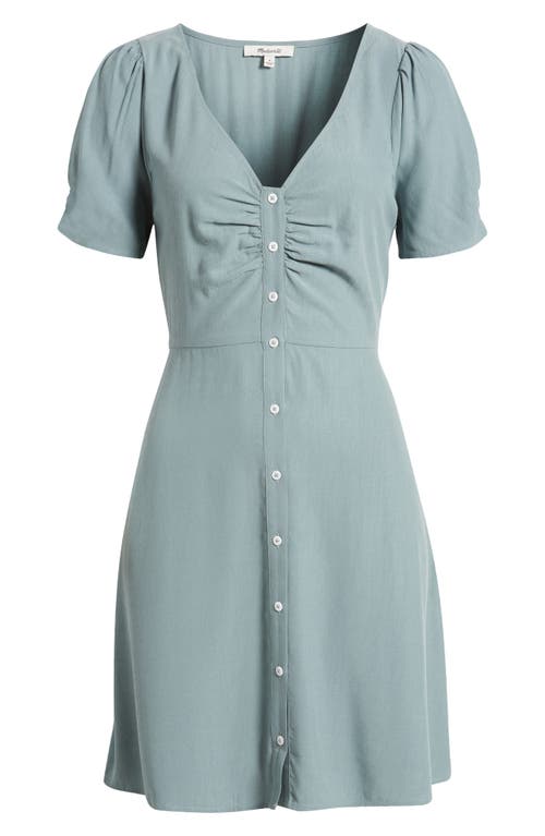 Madewell V-neck Button-front Minidress In Faded River