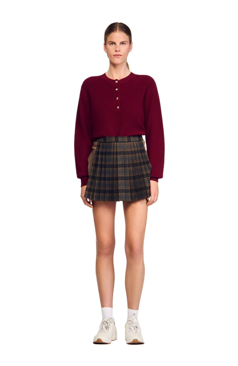 SANDRO Wool and cashmere button sweater, Main, color,