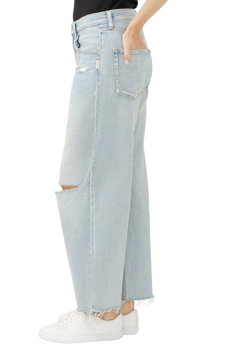 Silver Jeans Co. Be Easy Raw Hem Crop Wide Leg Jeans, Alternate, color, 