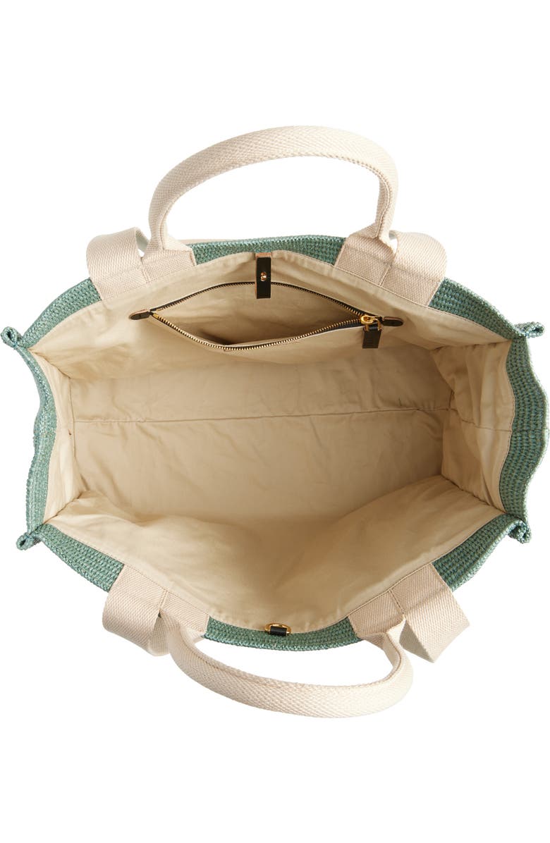 Marni Small Woven Tote Bag, Alternate, color, Sea/ Green