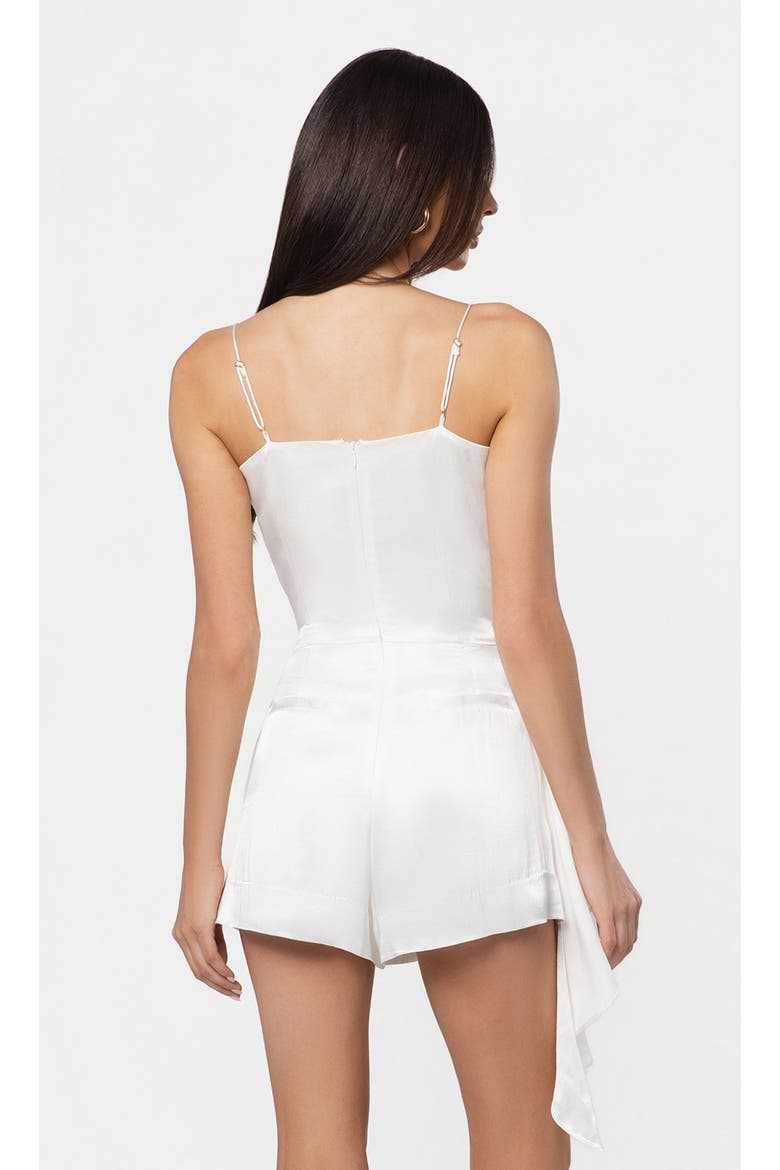Cheryl Liquid Satin Romper, Alternate, color, White