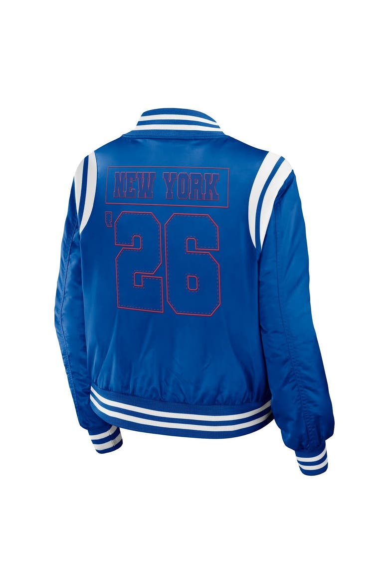 Women's WEAR by Erin Andrews  Blue New York Rangers Baller Full-Zip Bomber Jacket, Alternate, color, Blue