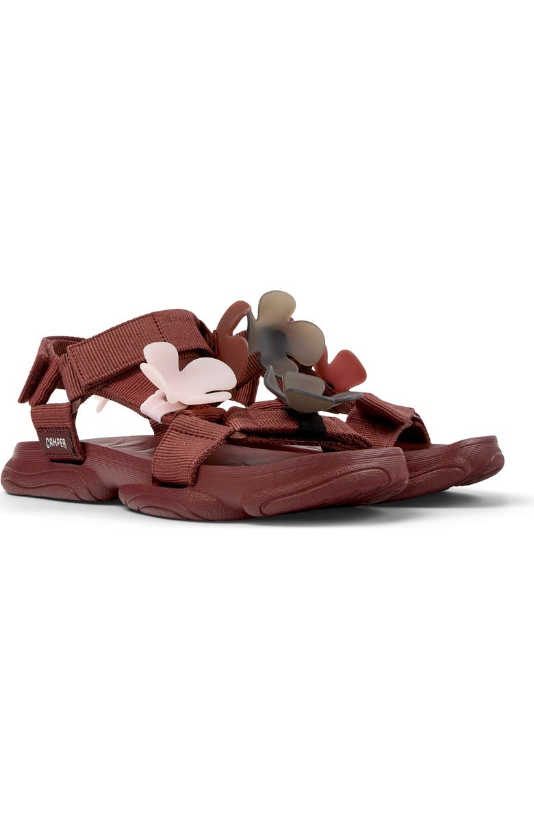 Camper Karst Twins Mismatch Sandal, Main, color, Burgundy