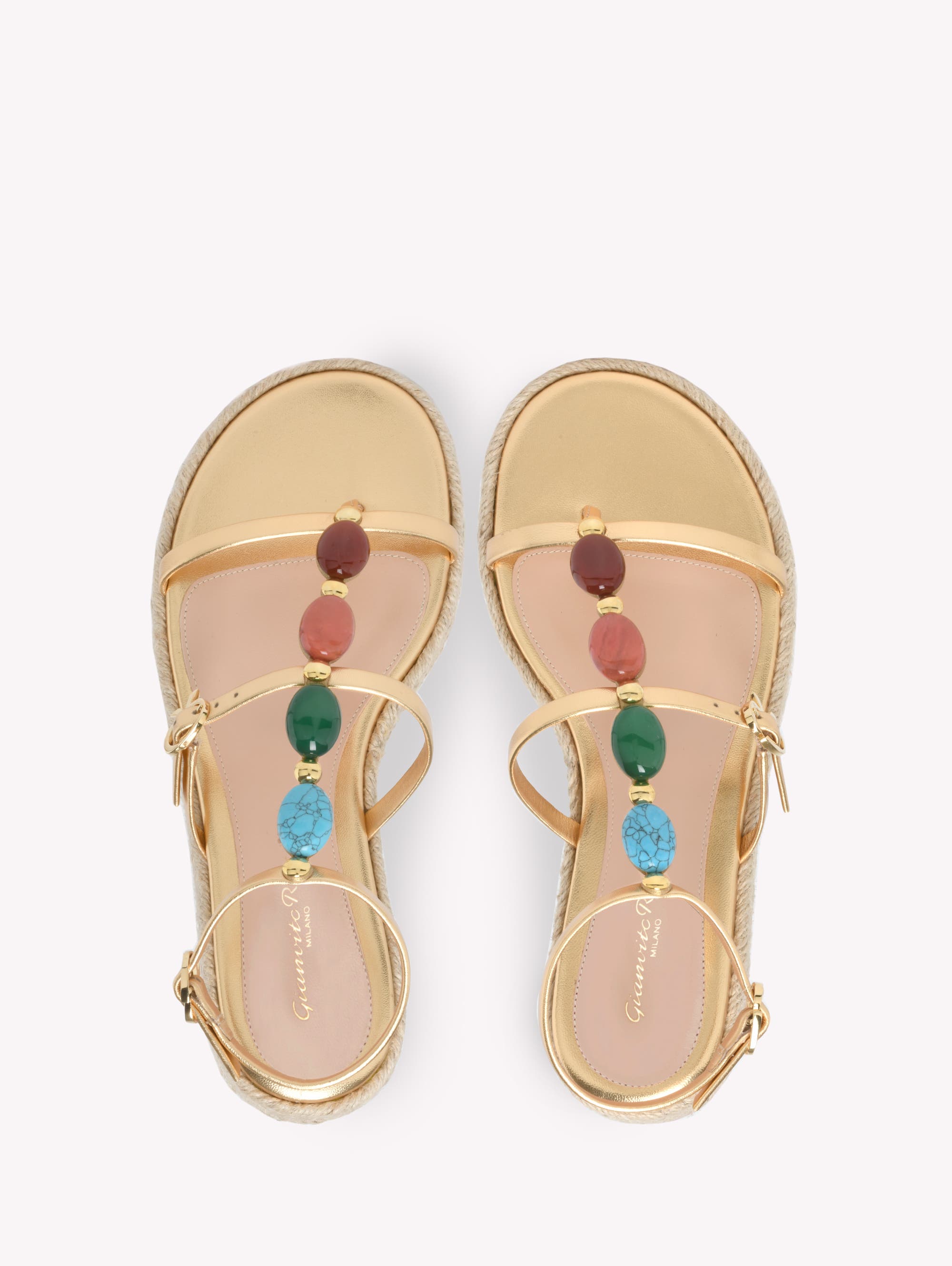 Gianvito Rossi Shanti Beach Sandals, Alternate, color, Metallic Gold Nappa