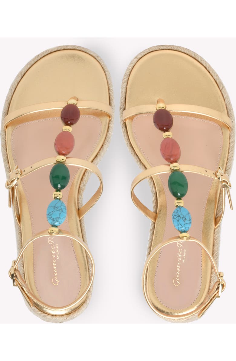 Gianvito Rossi Shanti Beach Sandals, Alternate, color, Metallic Gold Nappa
