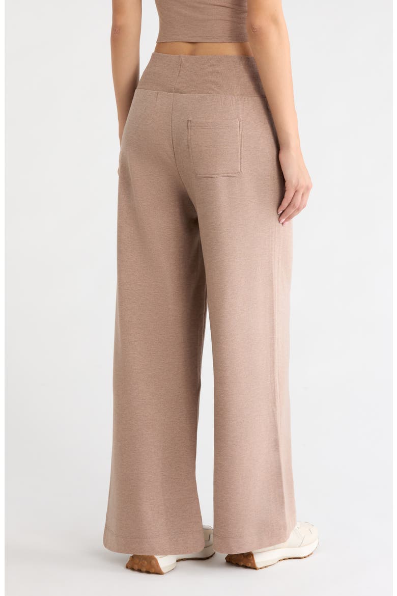 Cozy Fleece Wide Leg Pants, Alternate, color, HTR BROWNIE