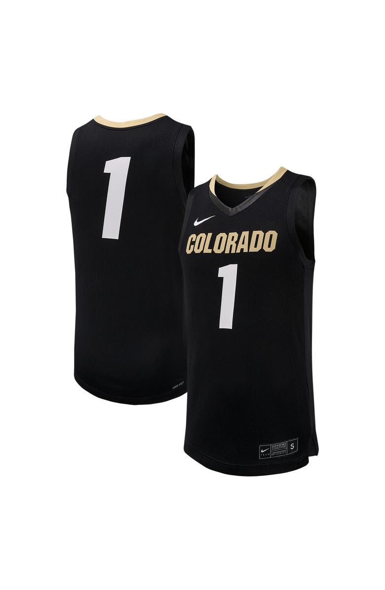 Nike Men's Nike #1 Black Colorado Buffaloes Replica Basketball Jersey, Main, color, Black