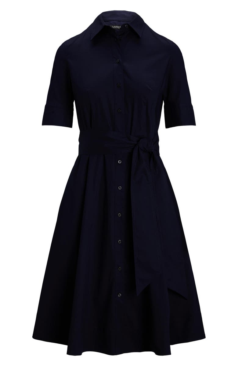 Lauren Ralph Lauren Cotton Blend Shirtdress, Alternate, color, Lauren Navy