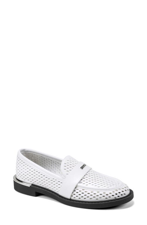 Dkny Rezzi Perforated Loafer In White