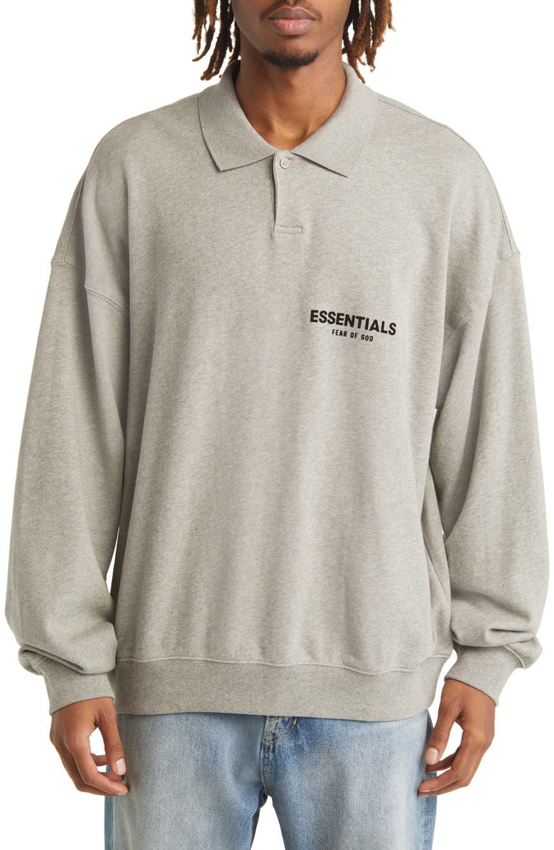 Fear of God Essentials Long Sleeve Polo, Main, color, 