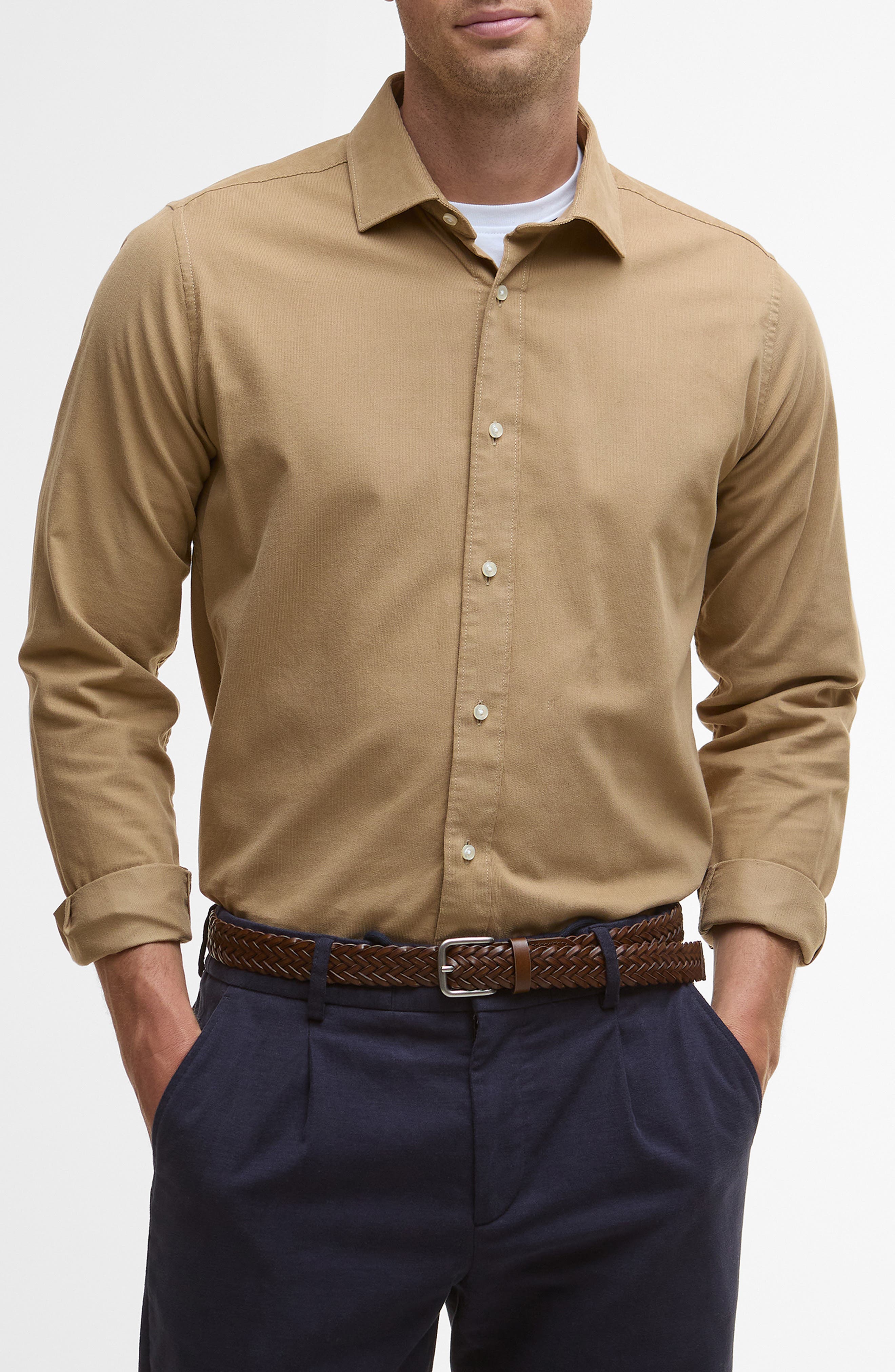 Runnymede Tailored Fit Micro Corduroy Shirt