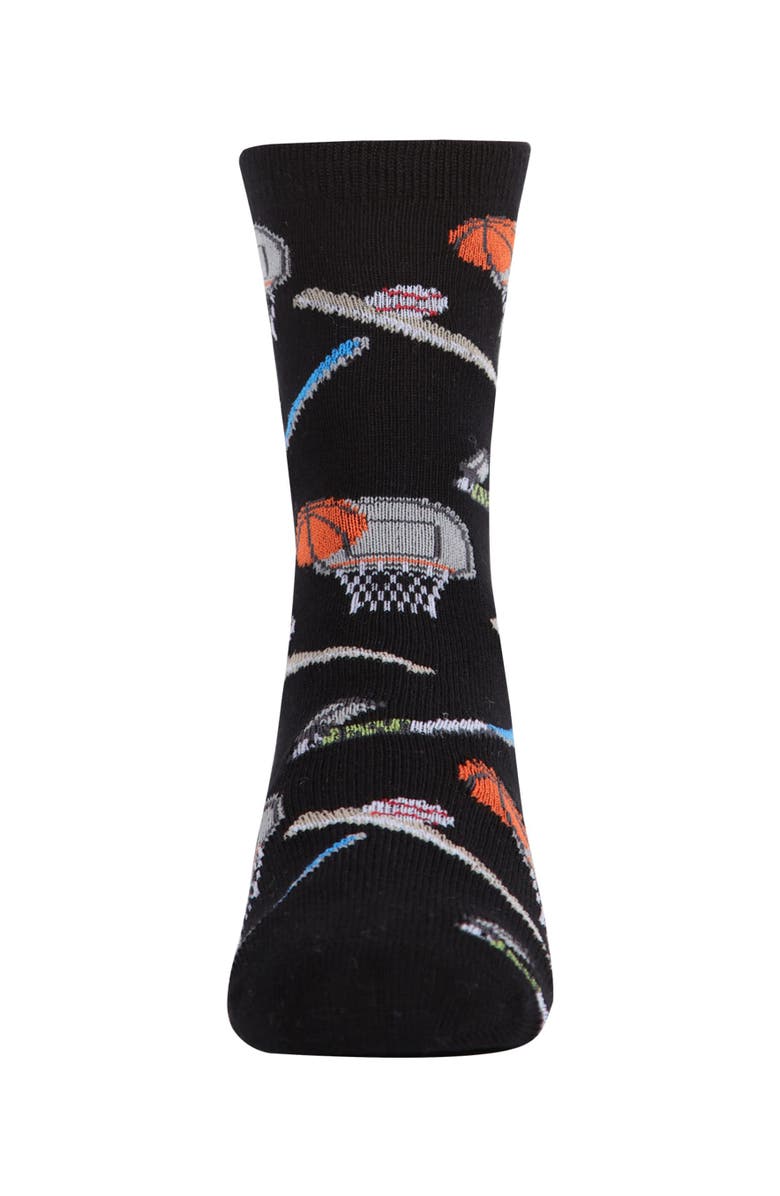 MeMoi Sports Crew Socks, Alternate, color, Black