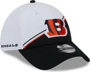 New Era Men's New Era White/Black Cincinnati Bengals 2023 Sideline 39THIRTY Flex Hat