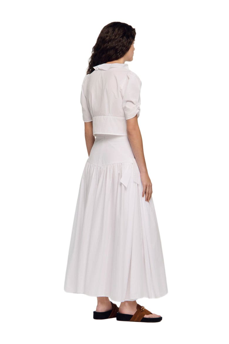 Ruffled crop top, Alternate, color, White