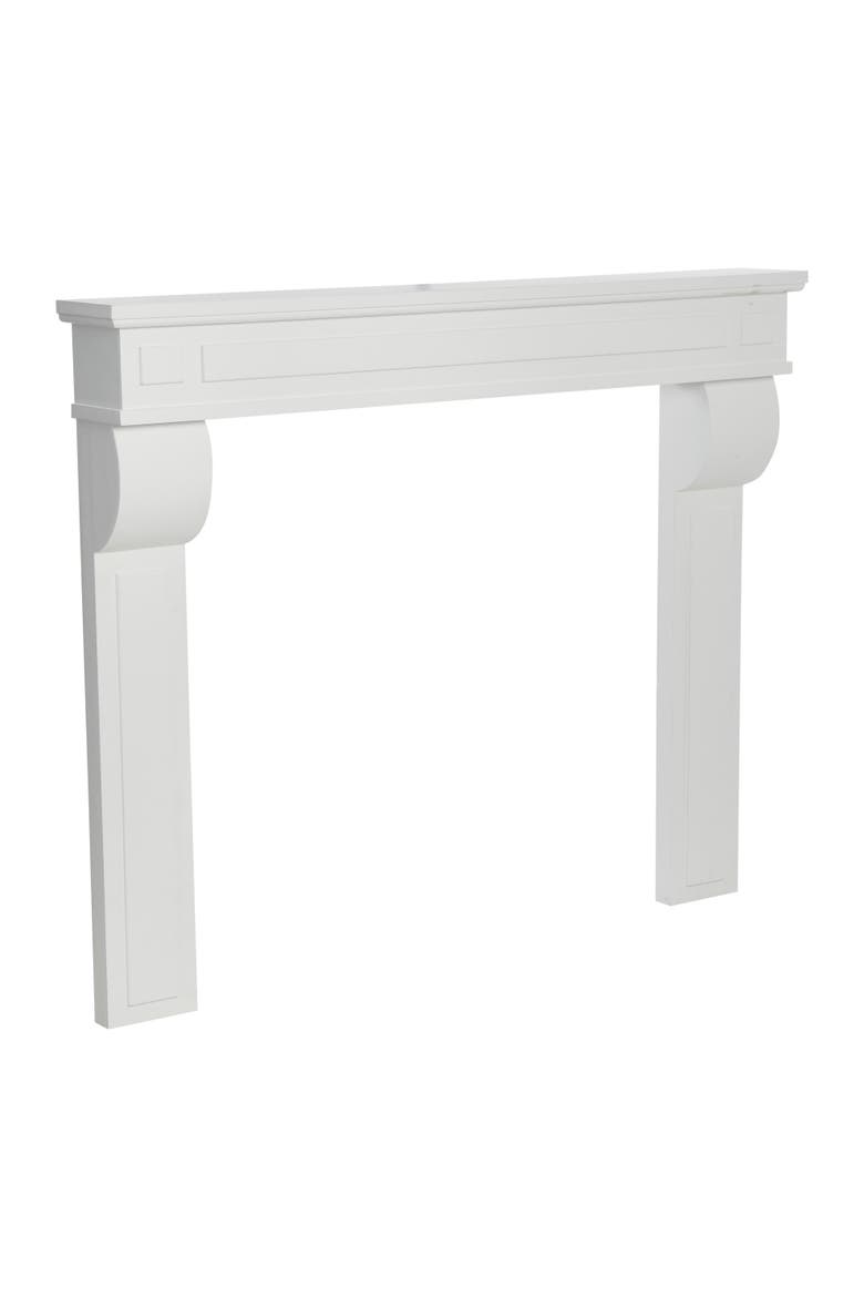 Lodge Decorative Fireplace Mantel, Flat Paintable White, Main, color, White