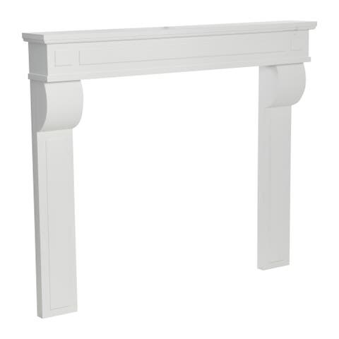 Lodge Decorative Fireplace Mantel, Flat Paintable White