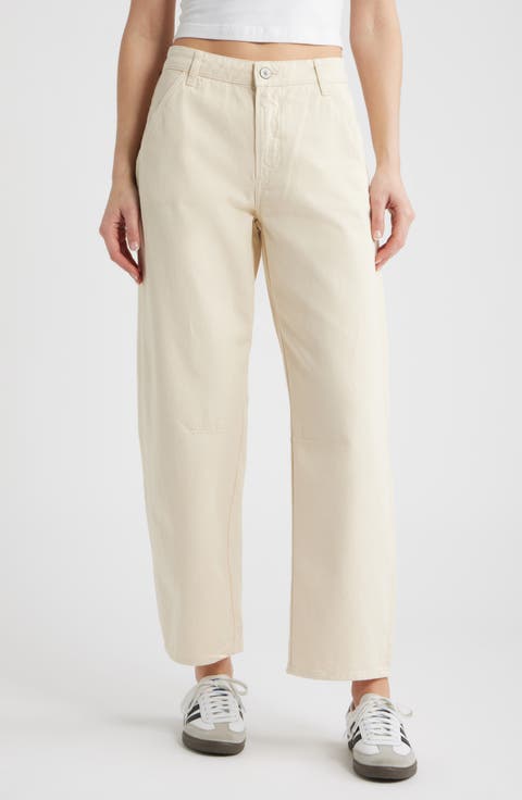 Barrel Leg Cotton Chinos