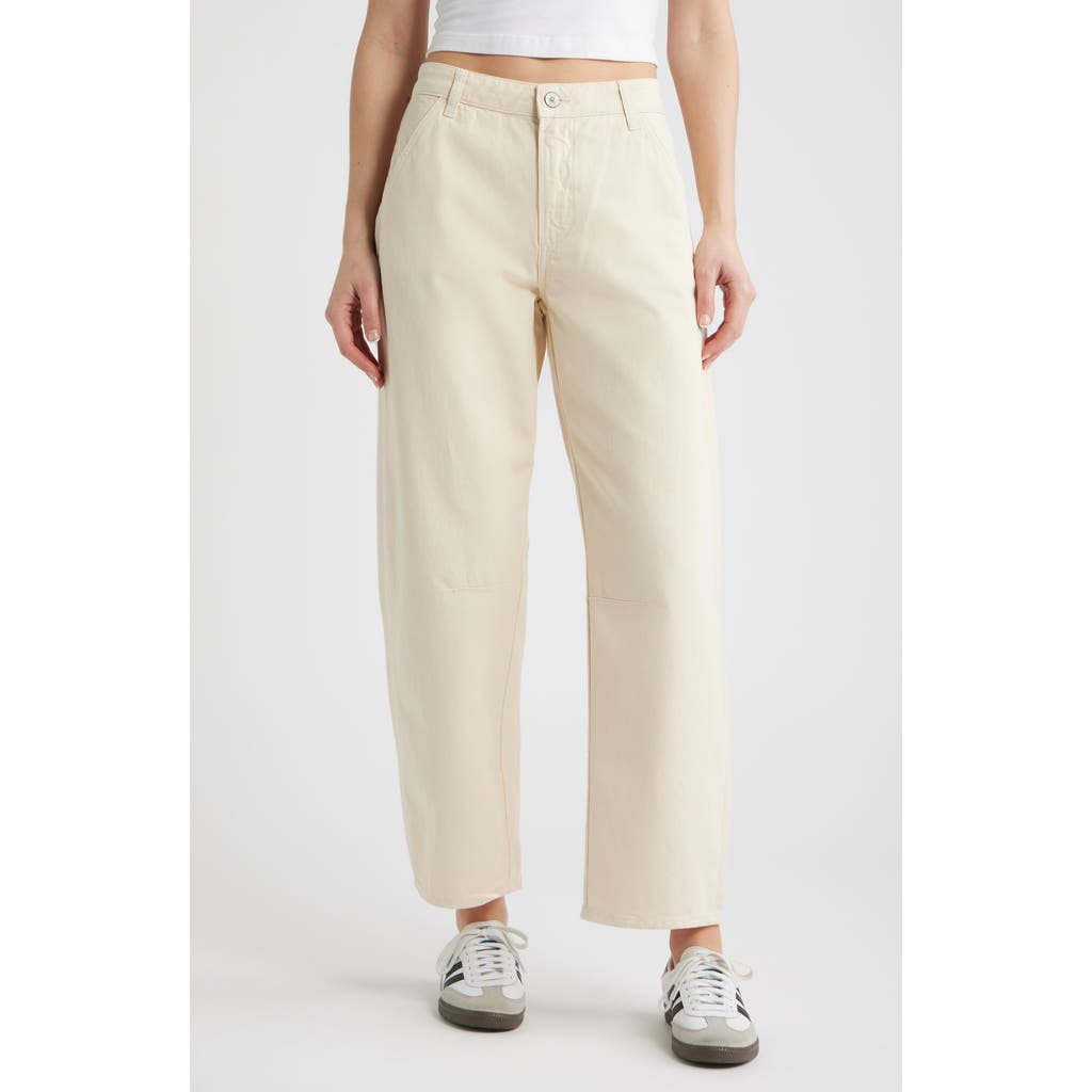Brooklyn Industries Barrel Leg Cotton Chinos in Sandshell Colored at Nordstrom, Size 27 X 28
