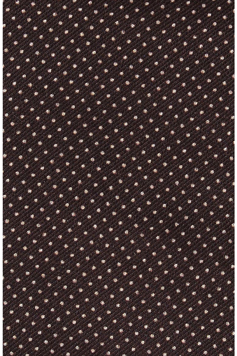 Pin Dot Cashmere & Silk Pocket Square, Alternate, color, BROWN