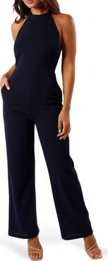 Petal & Pup Clara Bow Back Halter Jumpsuit