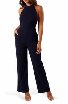 Petal & Pup Clara Bow Back Halter Jumpsuit