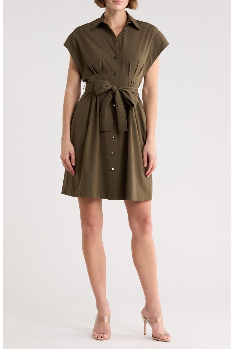 Tie Waist Shirtdress, Main, color, CAPER