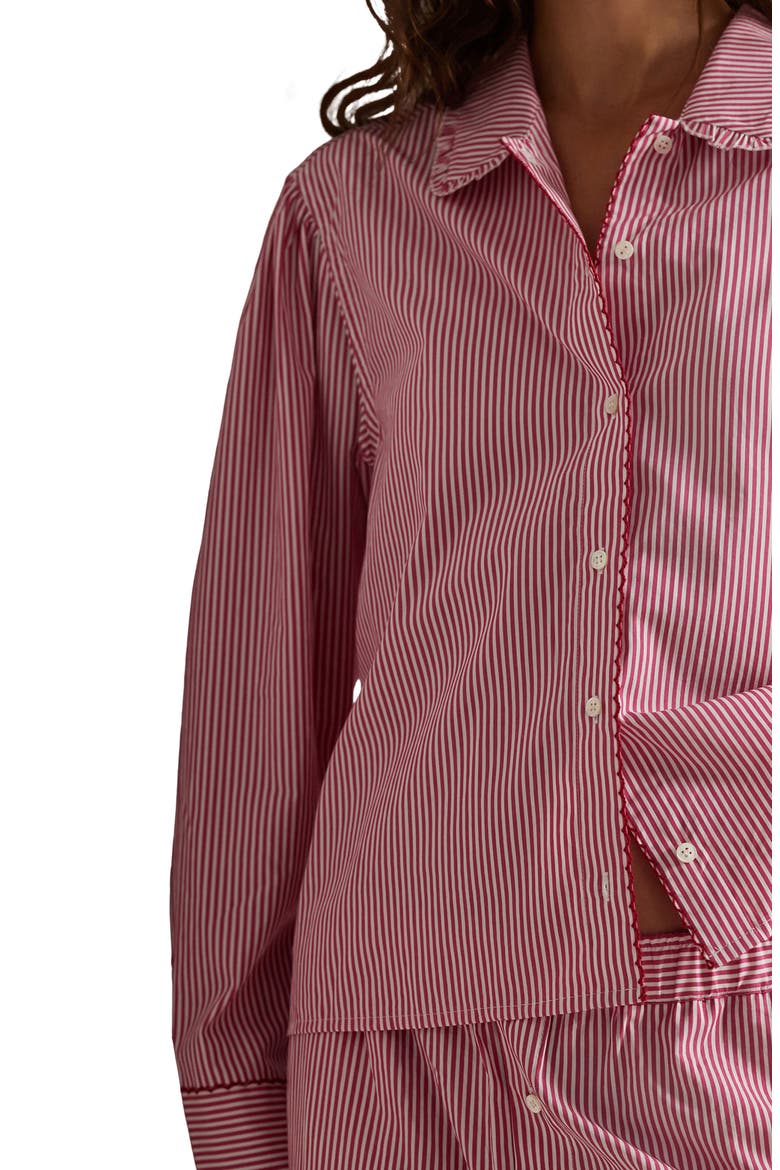 Stitched Long Pajamas, Alternate, color, COLLEGE PINK STRIPE