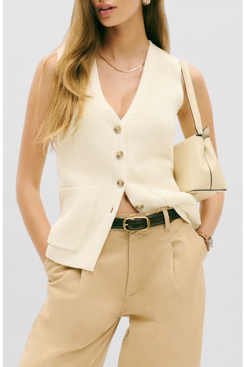 Faye Organic Cotton Sweater Vest, Main, color, GOSSAMER