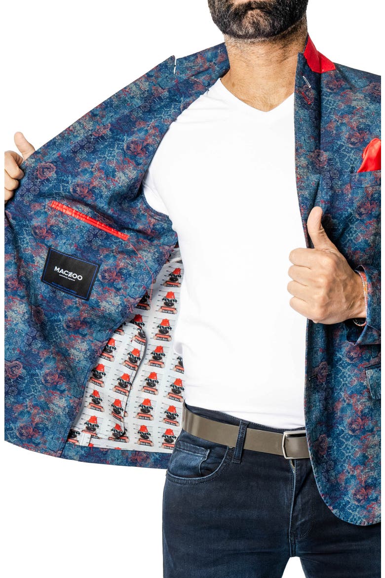 Descartes Unconstructed Badboy White Blazer, Alternate, color, BLUE