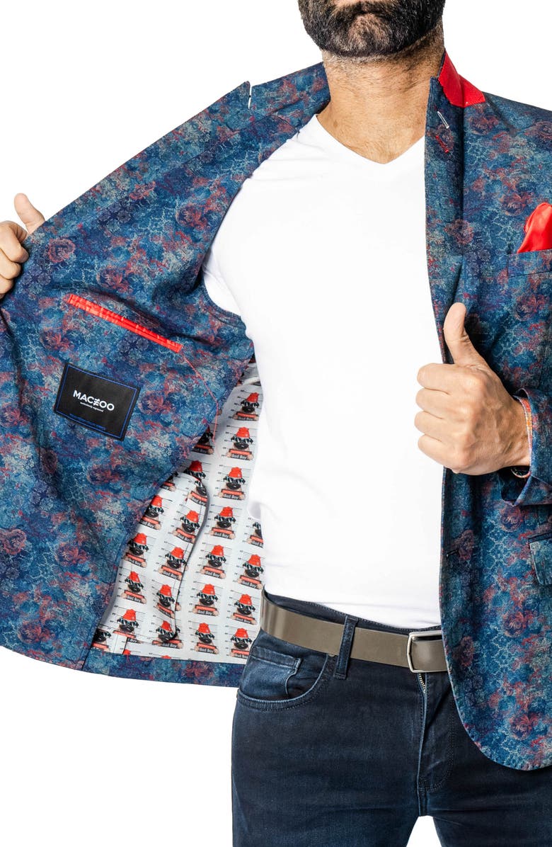 Maceoo Descartes Unconstructed Badboy White Blazer, Alternate, color, Blue