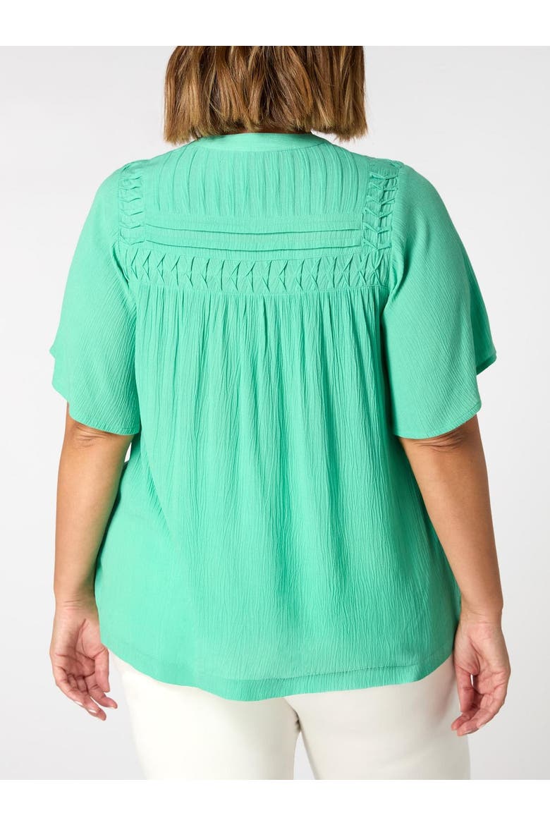 Crinkle Smocked Top, Alternate, color, Green