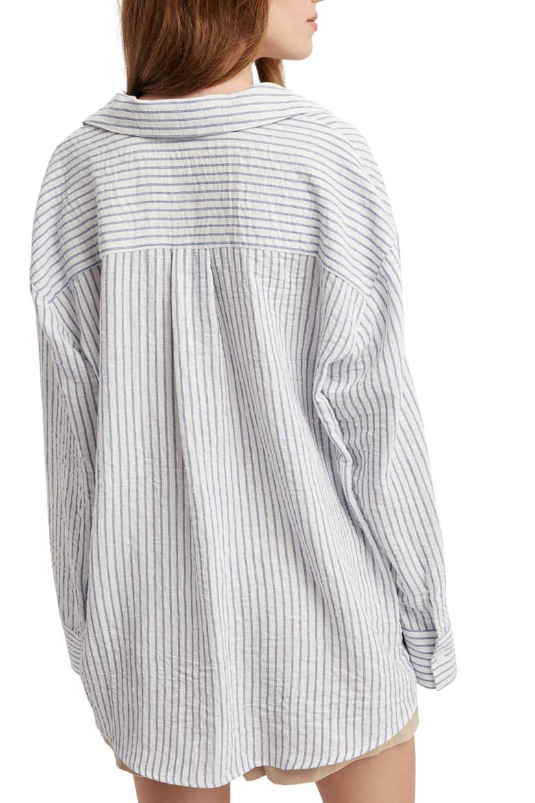 Striped Long Sleeve Shirt, Alternate, color, NAVY/ WHITE