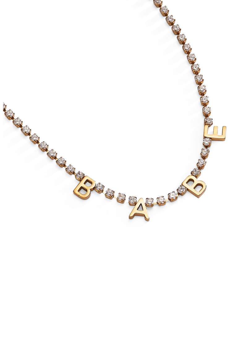 Babe Tennis Chain Necklace, Alternate, color, Gold