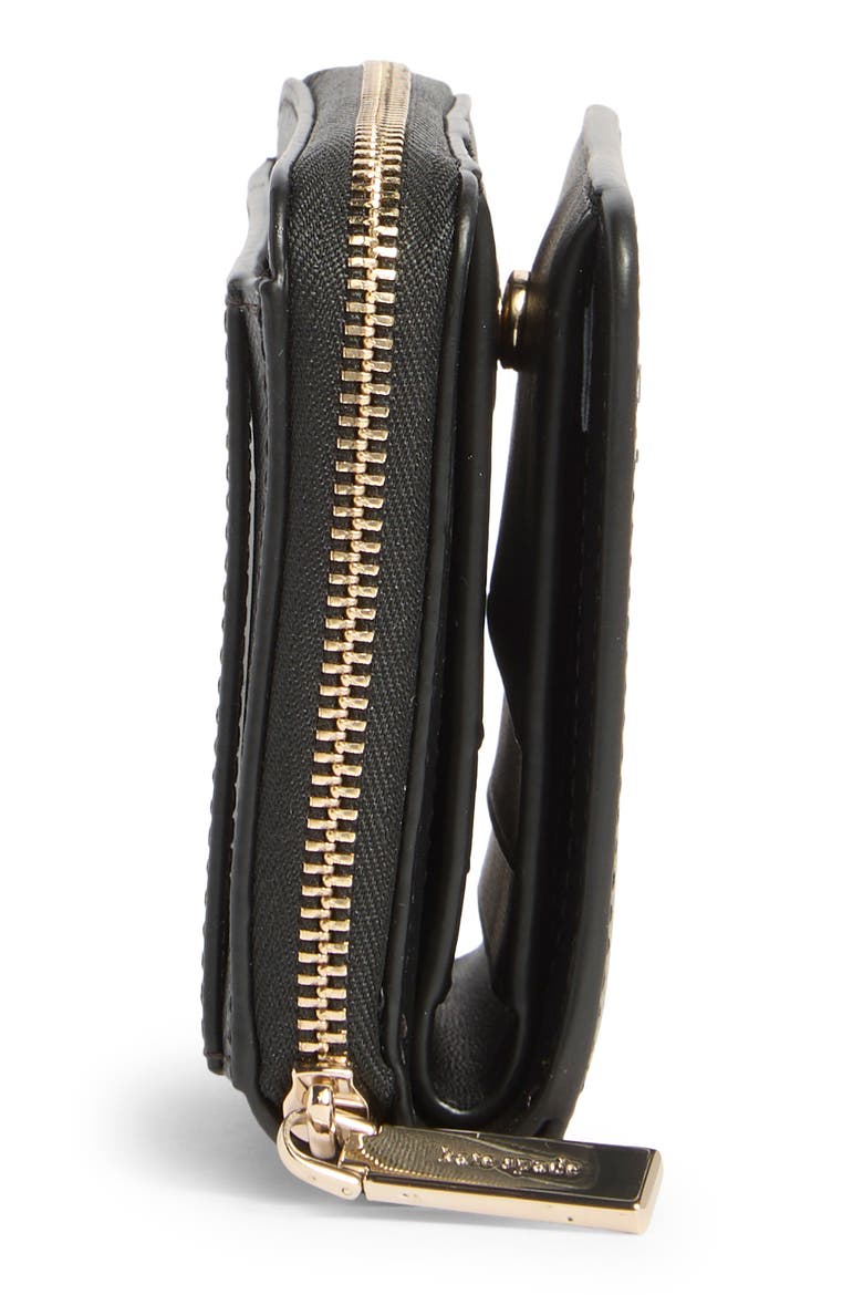 staci saffiano leather wallet, Alternate, color, BLACK