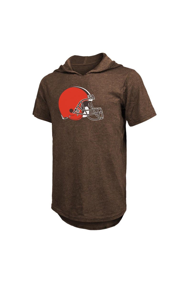 Majestic Threads Men's Majestic Threads Nick Chubb Brown Cleveland Browns Player Name & Number Tri-Blend Slim Fit Hoodie T-Shirt, Alternate, color, 