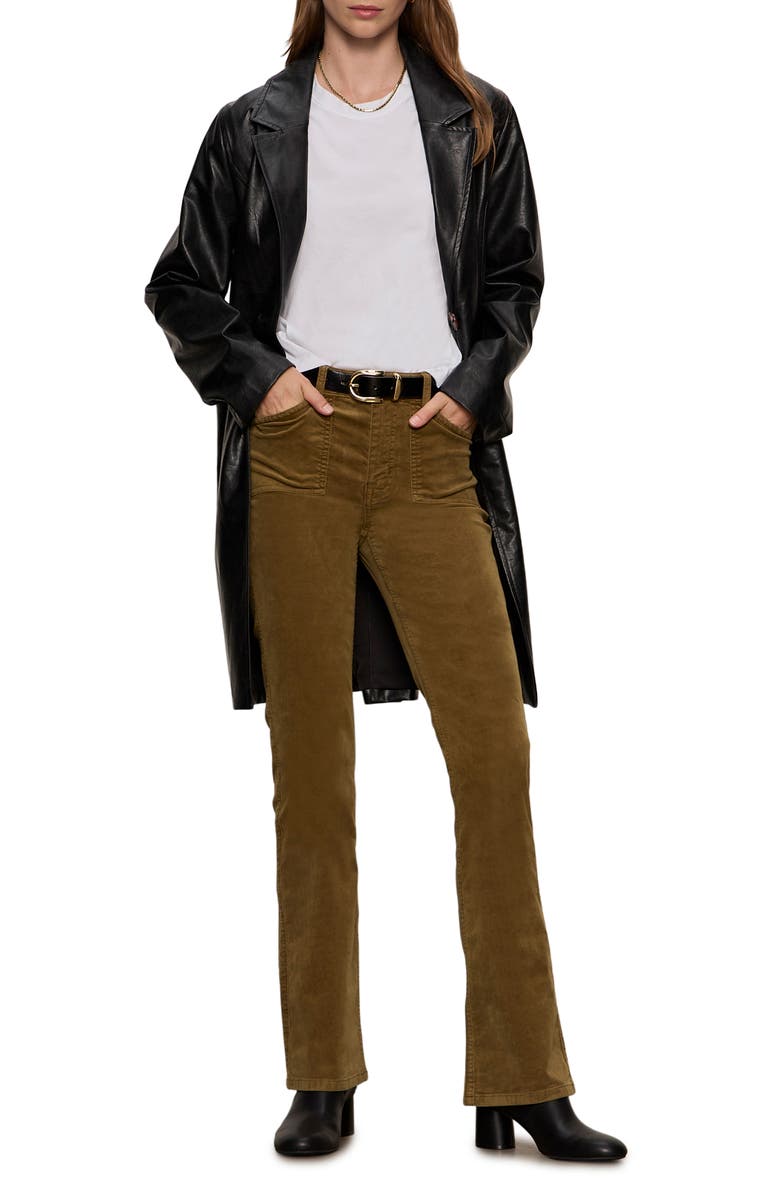 Sanctuary High Waist Bootcut Velveteen Pants, Alternate, color, Dirty Martini