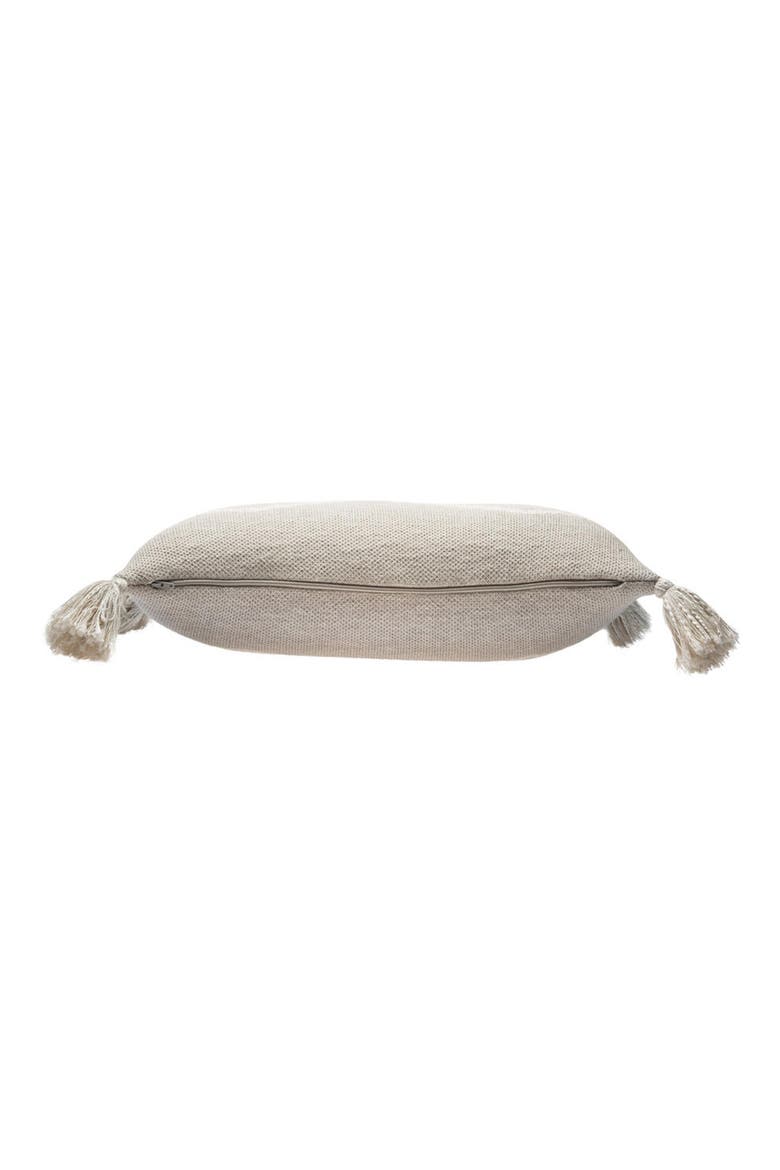 Oasis Tassel Knit Accent Pillow, Alternate, color, SOFT LINEN