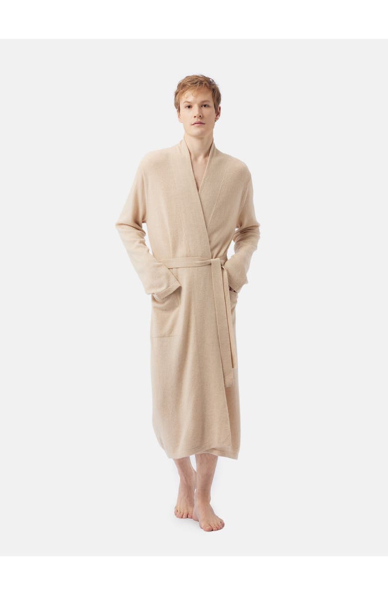 GOBI Mongolian Cashmere Men's Cashmere Robe, Alternate, color, Beige
