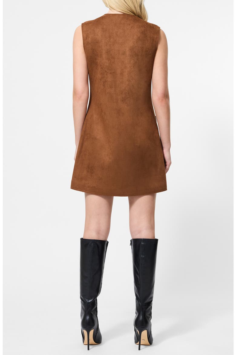 Lany Sleeveless Faux Suede Minidress, Alternate, color, TAN