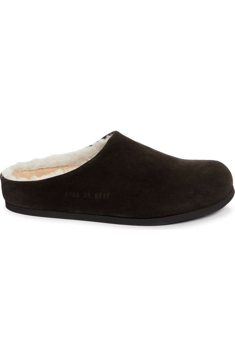 Common Projects Suede & Genuine Shearling Clog, Alternate, color, Coffee