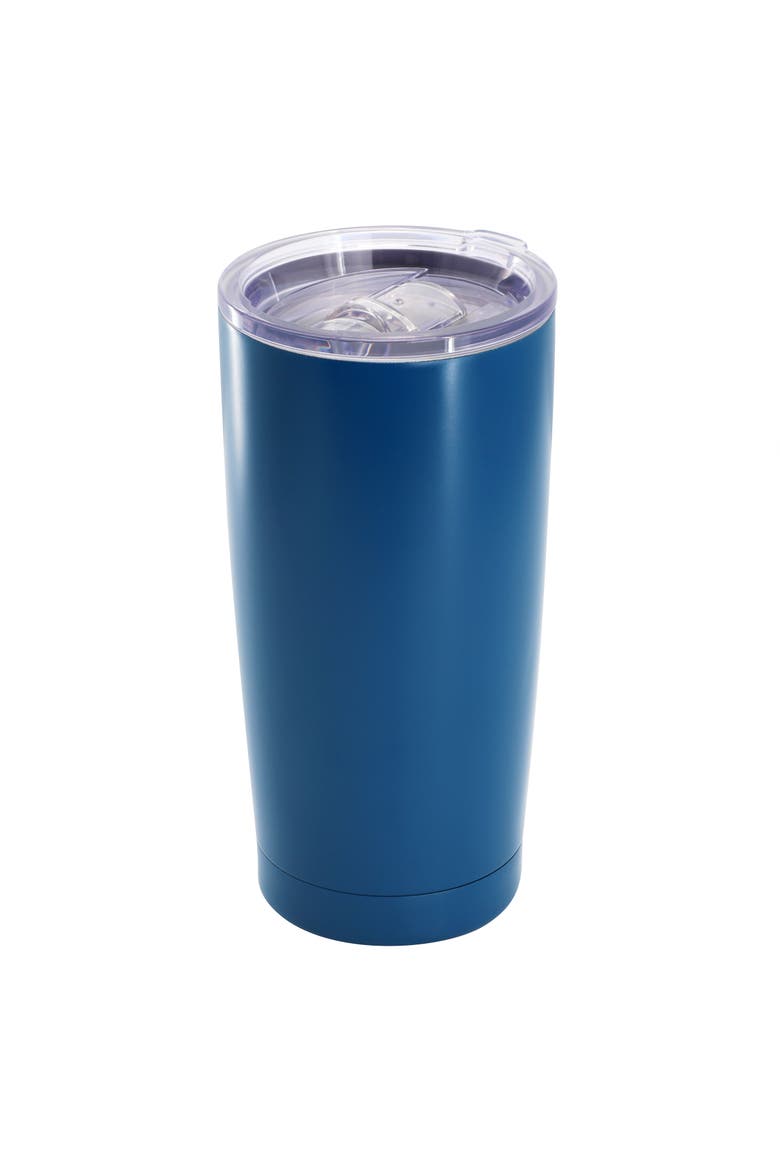 Marina 4 Piece 18 Ounce Double Wall Stainless Steel Thermal Tumbler with Acrylic Lid, Alternate, color, Blue