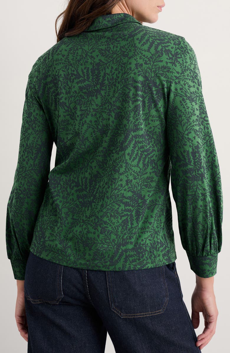 Seasalt Cornwall Misty Sky Branch Print Popover Top, Alternate, color, Pressed Fern Evergreen